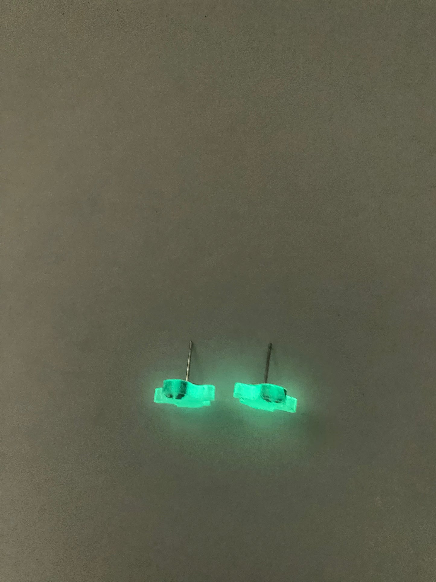 Green glow in the dark ghost studs
