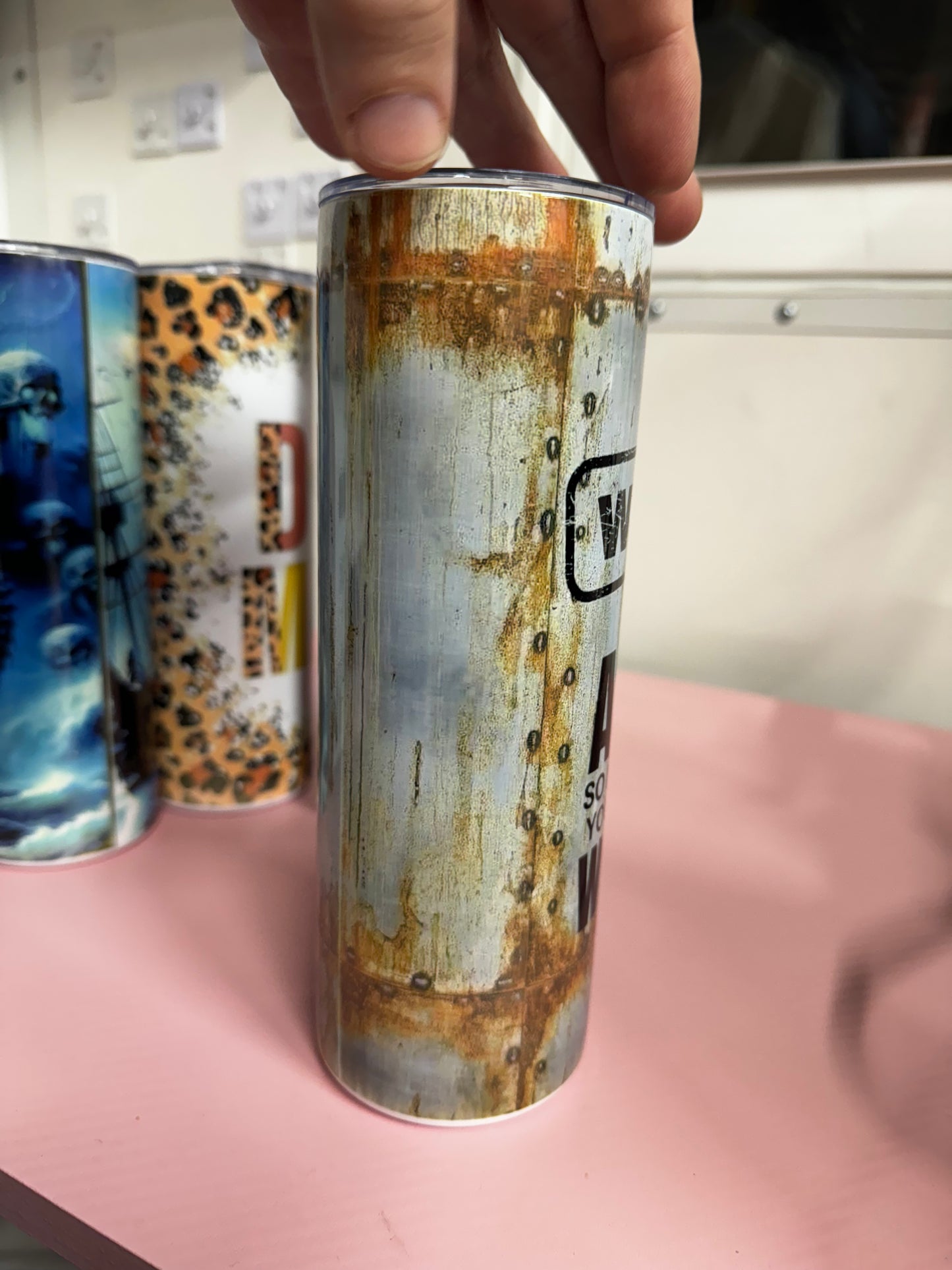 Warning tumbler