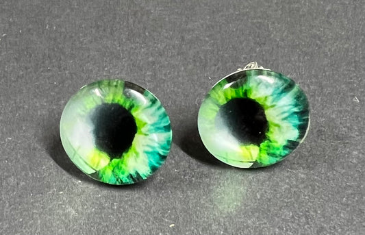 Green Eye stud earring