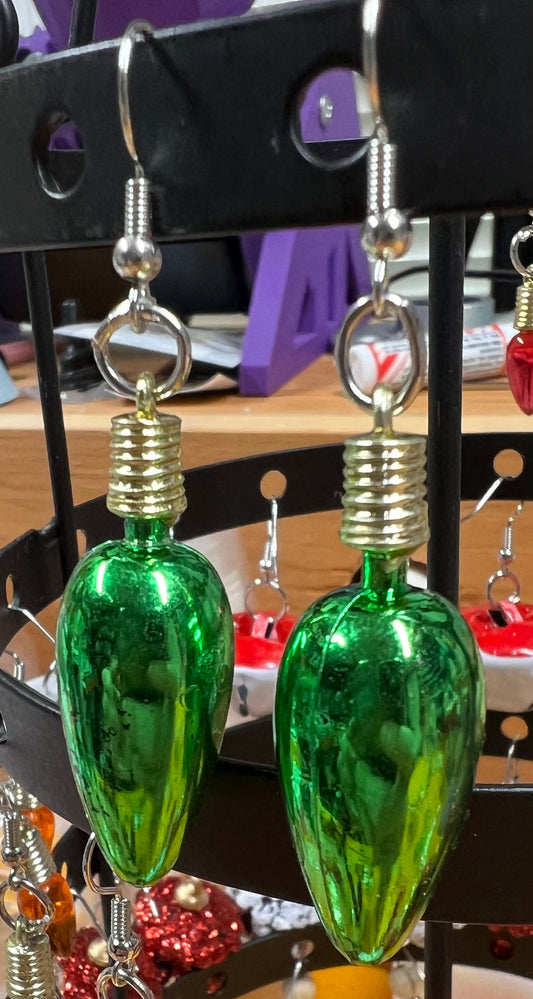 Christmas light earrings