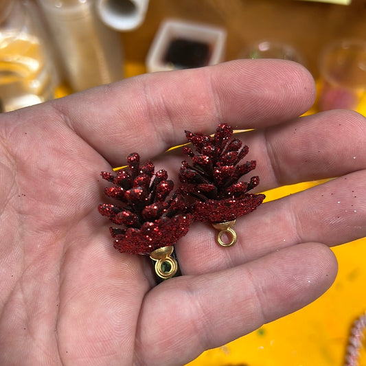 Pine cone earrings