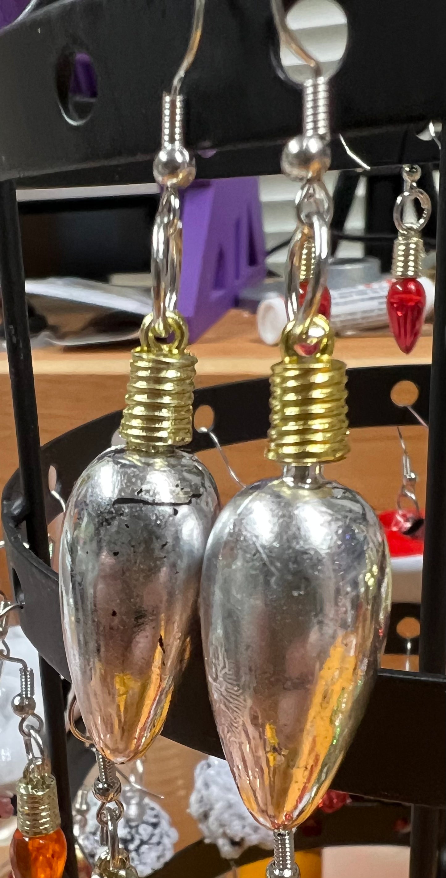 Christmas light earrings