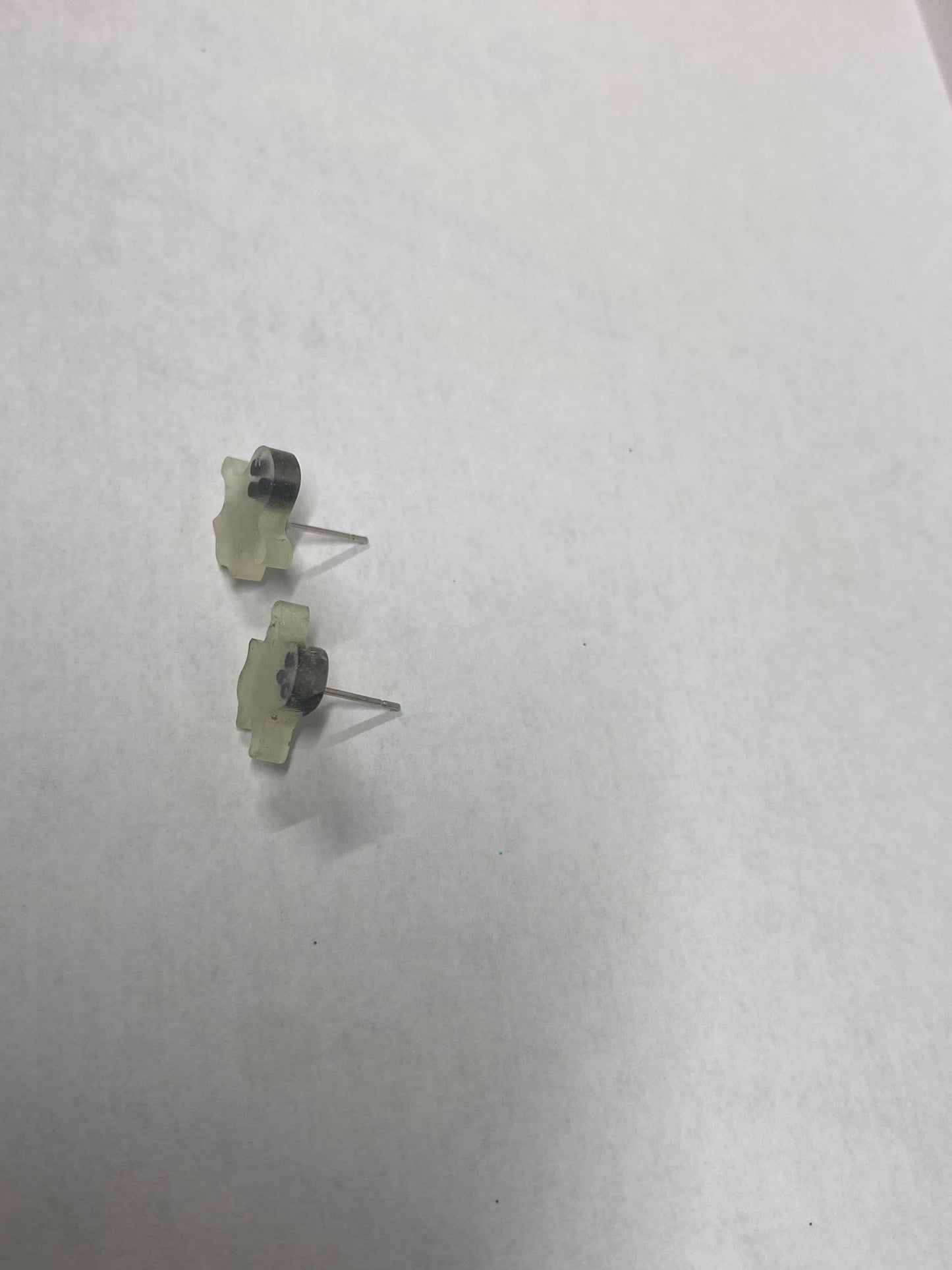 Blue glow in the dark ghost studs