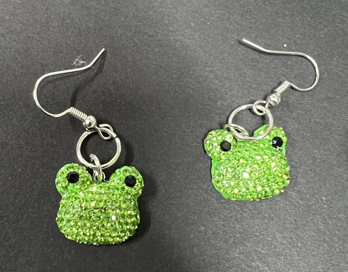 Sparkle frog earrings
